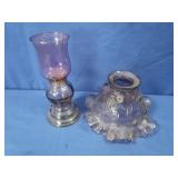 Vintage Fenton Iridescent Pink Fairie Lamp