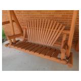 Rustic Wooden Log Porch Swing, 91" L x 74"H