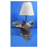 Taxidermy Squirrel Table Lamp, 20"H