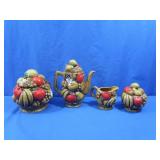4 Piece Vintage Aroco "Harvest Fruit"