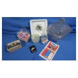 Glass Candy Dish,Candles,Matches &more