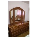 Vaughn Wooden Dresser w/attached Mirror