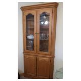 Corner Cabinet-7ft tall,Glass Doors &Shelves