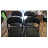 4 Folding Card Table Chairs *Stained