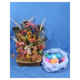Fall Artificial Floral Arrangement&Plastic Eggs