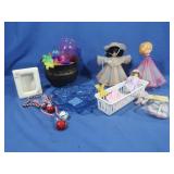 Plastic Pot,Craft Dolls, sm. Porcelain Dolls&more