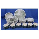 Vintage Sarreguemines "Neige" Dish Set, 35 pcs