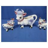 Vintage Purple Ceramic Cow Breakfast Set