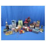 Candles,Mostly New,Brass Candlestick,Ceramic Pot