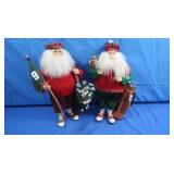 2 Golfing Santas Fabric Clothing