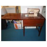 Vintage White Sewing Machine in Drop-in