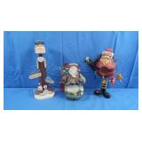3 Santa Golf Figures