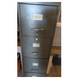 Metal 4 Drawer Filing Cabinet-15x24x52"H