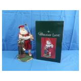 Golfing Santa Holiday Lane Fabric Mache