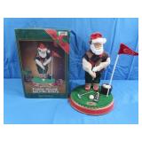 Animated Fabric Mache Golfing Santa
