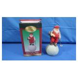 Golfing Santa on Golf Ball 8"Resin