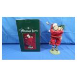Golfing Santa Holiday Lane Fabric Mache