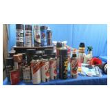 Contents of Shelf-Spray Paint,Funnels&more