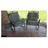 2 Patio Rocking Chairs&End Tables