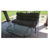 Oval Glass Top Outdoor Table&Patio Sofa