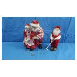 2 Golfing Santa Figures
