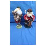 2 Golfing Santa Figures