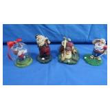 4 Santa Golfing Figures