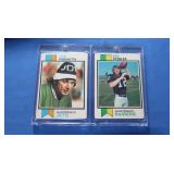 2 legendary Football QB stars, EX-NM, Namath &