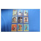 Lot of 6 1962 baseball star cards and 3 1958