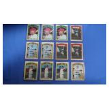 Lot of 12 1972 Baseball Stars, (3) each Allen,