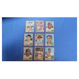 Lot of 9 1968 topps baseball stars,inc. Brock,