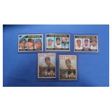 Lot of 5 1963-66 Statistical cards, VG-EX inc.