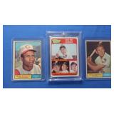 3 card lot of 1961 Brooks & Frank Robinson & a
