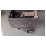 Rolling Barrell Cart 13"Diam,Wood Box,Valve