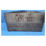 Vintage 7-UP Wooden Box 16.25x10.5x8.5"