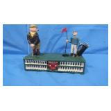 Vintage Cast Iron "Putter Caddy" Coin Bank