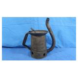 2 Vintage Galvanized Metal Oil Dispenser Cans