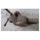 Heavy 5" Bench Vise Marked Pat
