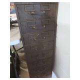13Wx30Dx41"H Vintage Metal Card Catalog