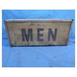 Vintage 2 Sided Men Sign 14x6x6