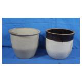2 Vintage Stoneware Planters,7.5"H