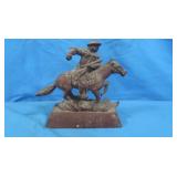 Vintage Horse&Rider Cast Iron Door Stop