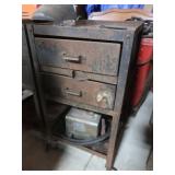 Vintage Metal Wheeled Cart 24x17.75x35"H,incl