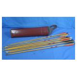 8 Vintage Target Arrows&Leather Quiver