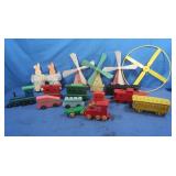 Plastic&Wooden Train Cars,Windmills,more