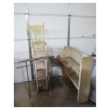 2 Wooden Shelf Units,Wooden Drying Rack,Metal