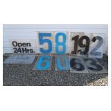 31" High Gas Sign Numbers