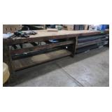 Large Work Bench/Table with Shelves 192x37x33"