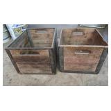 Metal Bound Wood Crates 13x13x11" & 16x13x10"