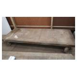 Wheeled Wooden Cart 68x24x10" * No Contents